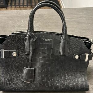 Henri Bendel Carlyle Satchel Croco/Suede